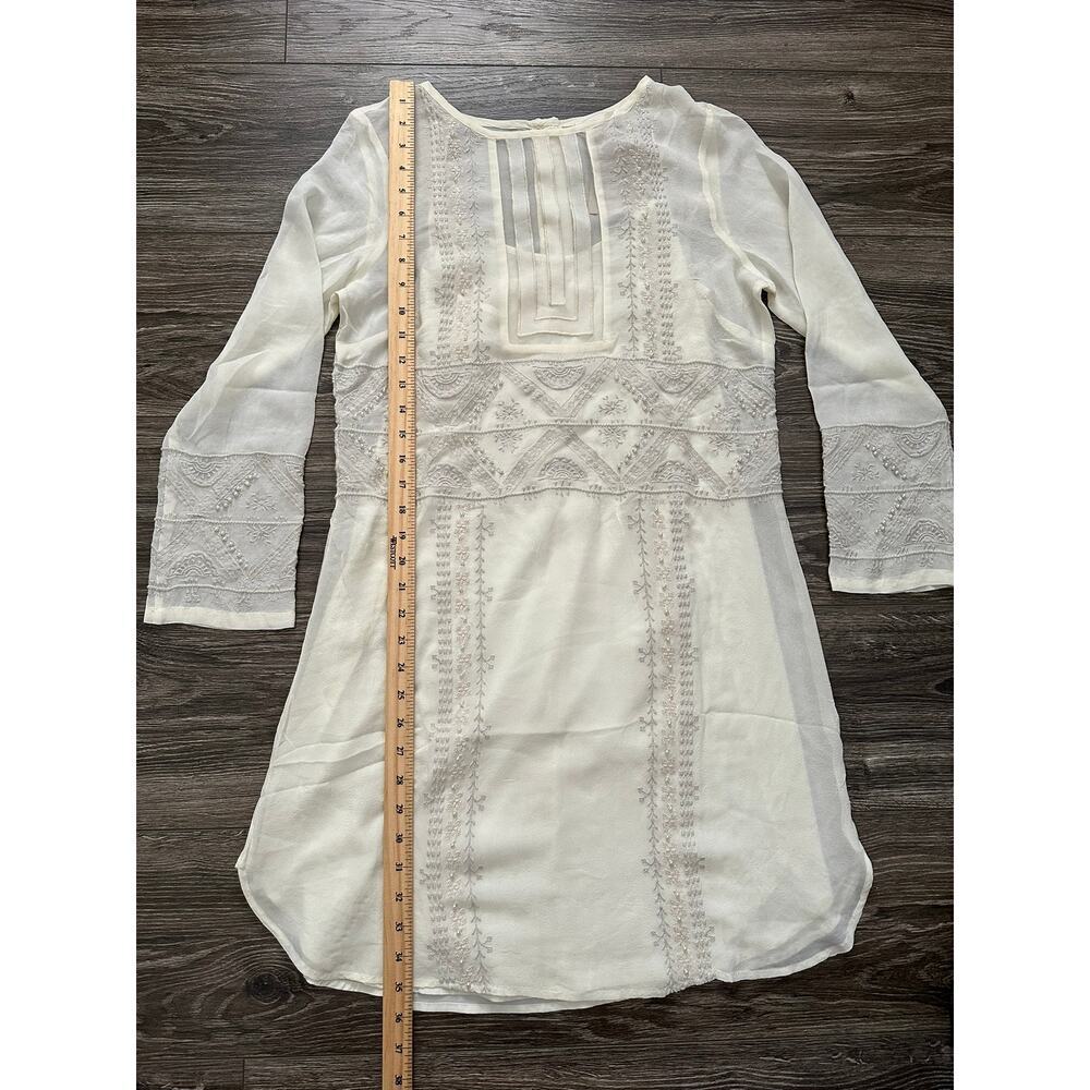 Sundance Zelda Silk Embroidered Ivory Dress Size 6 - Picture 2 of 5